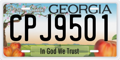 GA license plate CPJ9501