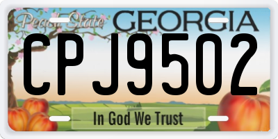 GA license plate CPJ9502