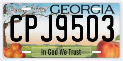 GA license plate CPJ9503