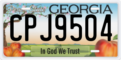 GA license plate CPJ9504