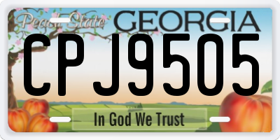 GA license plate CPJ9505
