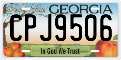GA license plate CPJ9506