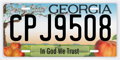 GA license plate CPJ9508