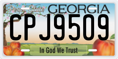 GA license plate CPJ9509