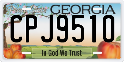 GA license plate CPJ9510