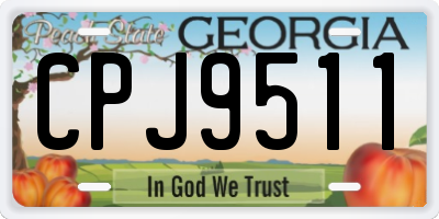 GA license plate CPJ9511