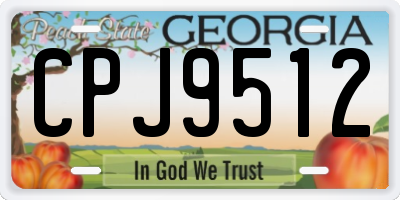 GA license plate CPJ9512