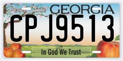 GA license plate CPJ9513