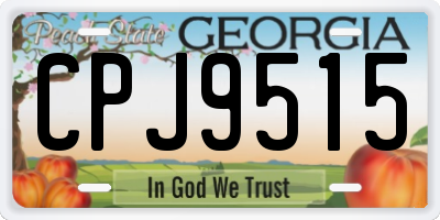 GA license plate CPJ9515