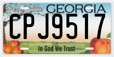 GA license plate CPJ9517