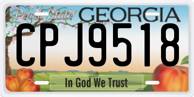 GA license plate CPJ9518