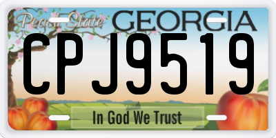 GA license plate CPJ9519