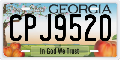GA license plate CPJ9520