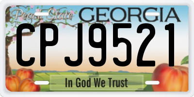 GA license plate CPJ9521