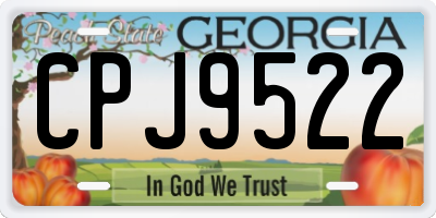 GA license plate CPJ9522
