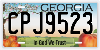 GA license plate CPJ9523
