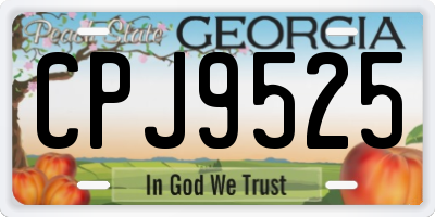 GA license plate CPJ9525