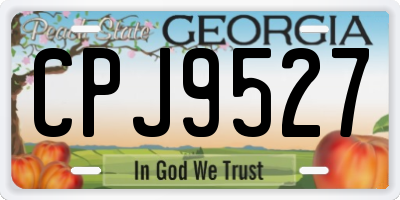 GA license plate CPJ9527