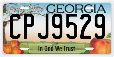 GA license plate CPJ9529