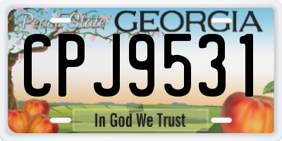 GA license plate CPJ9531