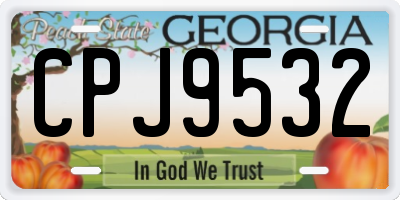 GA license plate CPJ9532