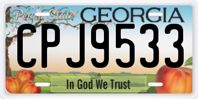 GA license plate CPJ9533