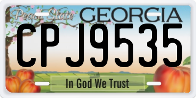 GA license plate CPJ9535