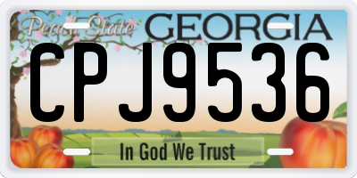 GA license plate CPJ9536