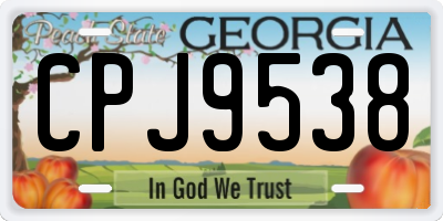 GA license plate CPJ9538