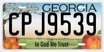 GA license plate CPJ9539