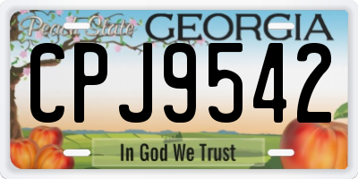 GA license plate CPJ9542