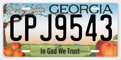 GA license plate CPJ9543
