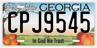 GA license plate CPJ9545