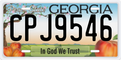 GA license plate CPJ9546