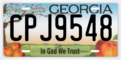 GA license plate CPJ9548