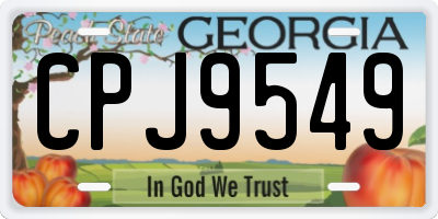 GA license plate CPJ9549