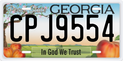GA license plate CPJ9554