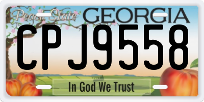 GA license plate CPJ9558