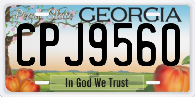 GA license plate CPJ9560