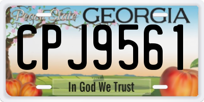 GA license plate CPJ9561
