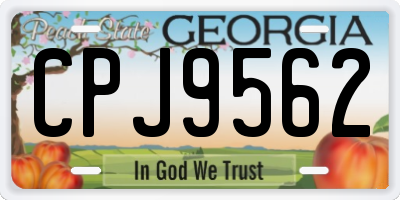 GA license plate CPJ9562