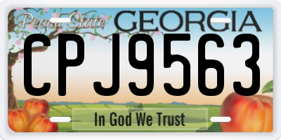 GA license plate CPJ9563