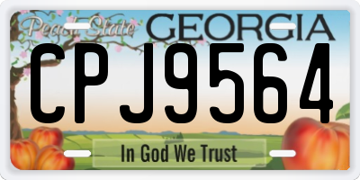 GA license plate CPJ9564