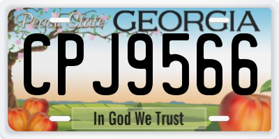 GA license plate CPJ9566