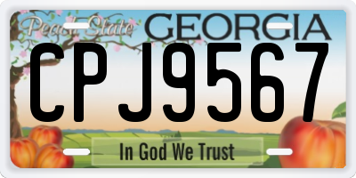 GA license plate CPJ9567