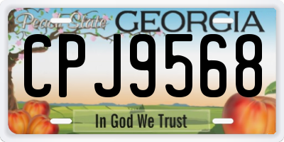 GA license plate CPJ9568