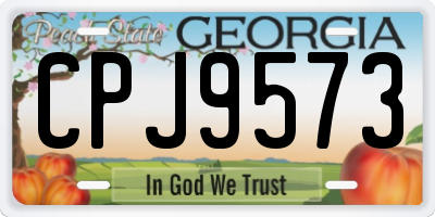 GA license plate CPJ9573