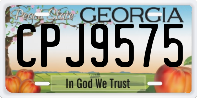 GA license plate CPJ9575