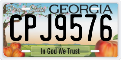 GA license plate CPJ9576