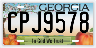 GA license plate CPJ9578
